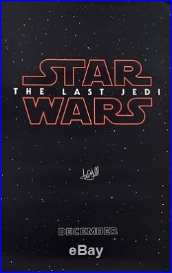 Mark Hamill signed the Last Jedi Star Wars poster new movie with Beckett Coa