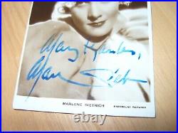 Marlene Dietrich Signed Postcard With Coa