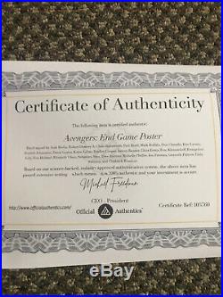 Marvel Avengers Endgame Cast Autographed 27x40 Poster With COA (25 Signatures)