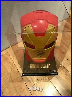 Marvel IRON MAN Mask in Display Case Signed by Stan Lee with COA