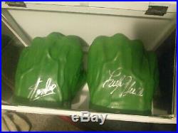 Marvel Stan Lee Lou Ferrigno Hulk Gloves Signed With Coa authentic avengers