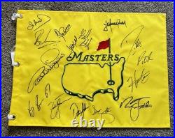 Masters Golf Flag Hand Signed By 15 Masters Champions with COA