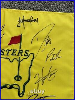 Masters Golf Flag Hand Signed By 15 Masters Champions with COA