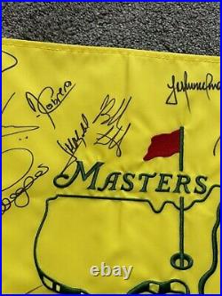 Masters Golf Flag Hand Signed By 15 Masters Champions with COA