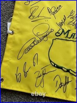 Masters Golf Flag Hand Signed By 15 Masters Champions with COA