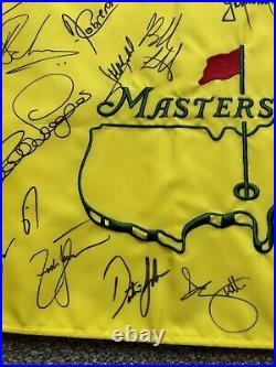 Masters Golf Flag Hand Signed By 15 Masters Champions with COA