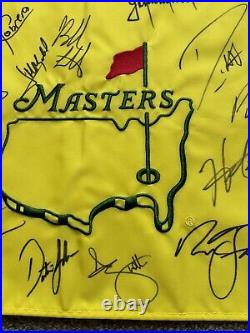 Masters Golf Flag Hand Signed By 15 Masters Champions with COA