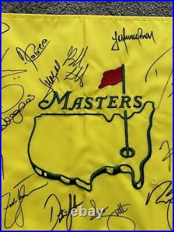 Masters Golf Flag Hand Signed By 15 Masters Champions with COA