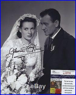Maureen O'hara Signed Autographed Bw 8x10 Photo Jsa Coa Spence With John Wayne
