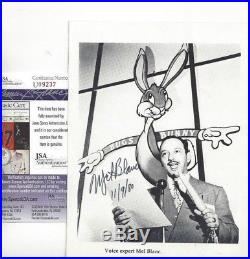 Mel Blanc Voice Actor Comedian Autographed 6x8 Picture JSA COA With Bugs Bunny