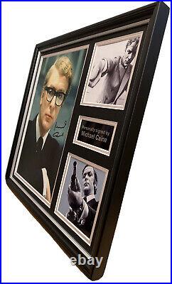 Michael Caine Stunning Hand Signed Bespoke Framed Movie Display with COA