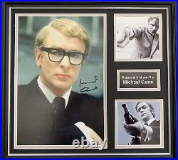 Michael Caine Stunning Hand Signed Bespoke Framed Movie Display with COA