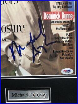 Michael Douglas Signed Magazine 8 X 10 Photo Framed With PSA COA