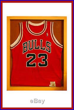 Michael Jordan 23 Autographed with Leland's COA MacGregor Sand Knit Jersey Frame