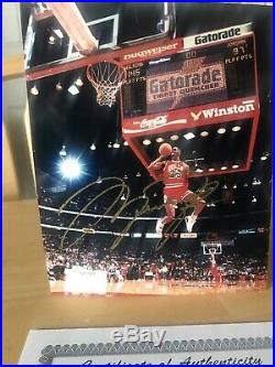 Michael Jordan Autographed 8X10 Slam Dunk Contest With COA