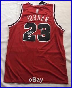 Michael Jordan Autographed Red Nike NBA Chicago Bulls Jersey With COA