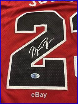 Michael Jordan Autographed Red Nike NBA Chicago Bulls Jersey With COA
