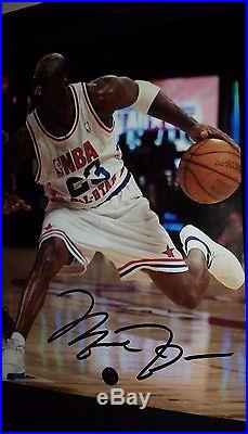 Michael Jordan Hand Signed 8x10 With Uacc Coa Framed Autographed All Stars Pic