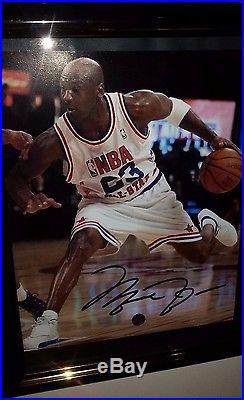 Michael Jordan Hand Signed 8x10 With Uacc Coa Framed Autographed All Stars Pic