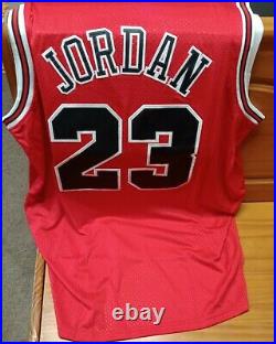 Michael Jordan Hand Signed Autographed Red NBA finals Bulls Jersey With COA