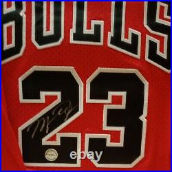 Michael Jordan Hand Signed Autographed Red NBA finals Bulls Jersey With COA