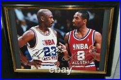 Michael Jordan & Kobe Bryant Hand Signed With Coa Autographed Framed