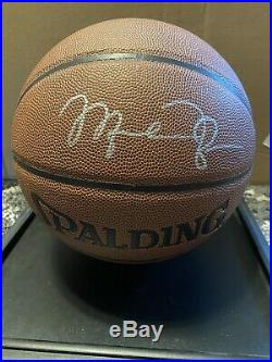 Michael Jordan Signed/Autographed Basketball with COA In Glass Display Case