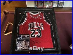 Michael Jordan autographed jersey, Framed (black frame) With COA. NO RESERVE