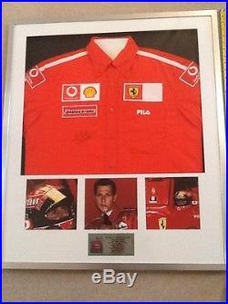 Michael Schumacher Hand Signed Framed F1 Ferrari Team Shirt With COA Grand Prix