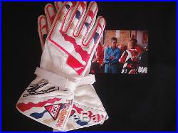 Mick Doohan Signed pair of vintage Nankai racing gloves, with pic and COA