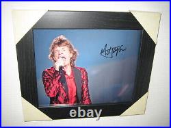 Mick Jagger Rolling Stones Signed Photo (8x10) Framed with CoA