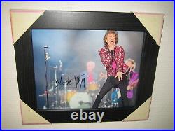 Mick Jagger Rolling Stones Signed Photo (8x10) Framed with CoA