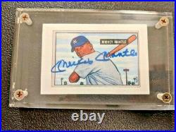 Mickey Mantle Autographed 1951 Bowman Rookie Card RP with COA Authenticity