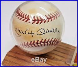 Mickey Mantle Autographed Baseball with Display Base, COA Included