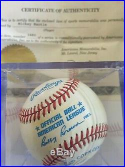 Mickey Mantle NY Yankees Signed Autographed Baseball In Case With COA