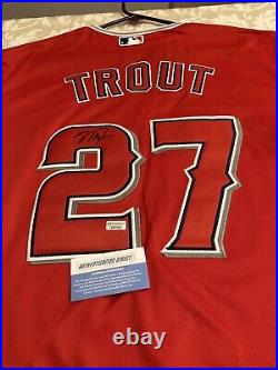 Mike Trout Autographed Signed Jersey Los Angeles With COA. 3 time MLB MVP