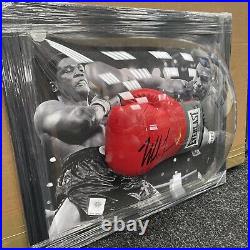 Mike Tyson Signed Red Boxing Glove Presented in A Dome Frame With COA