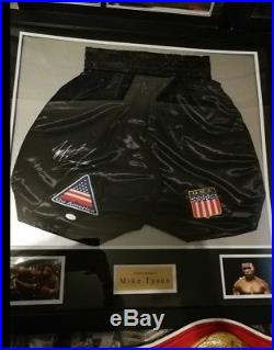 Mike Tyson Signed Shorts (Framed) with COA