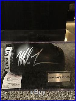 Mike Tyson autographed glove COA With Case And 2 Plaques