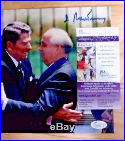 Mikhail Gorbachev Signed 8x10 Photo with President Ronald Reagan JSA COA Russia