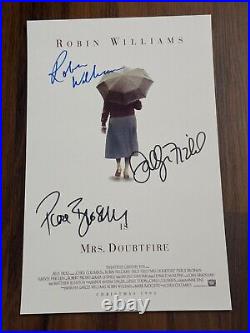 Mrs Doubtfire MOVIE POSTER 11x17 SIGNED & AUTHENTICATED with COA