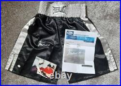 Muhammad Ali Authentic Hand Signed trunks with Online Authentics coa photo proof