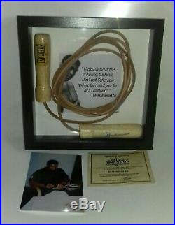 Muhammad Ali signed skipping rope framed with photo and coa proof. Very Rare