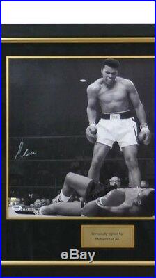 Muhammad Ali vs Sonny Liston framed photo Signed By Muhammad Ali with AFTAL COA