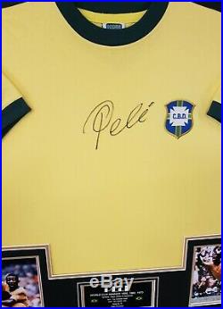 NEW STUNNING PELE of BRAZIL Signed Shirt Autographed Jersey Display WITH COA