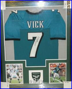 NICE FRAMED Autographed Eagles Michael Vick Jersey With Photos JSA COA SWEET