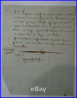 Napoleon Bonaparte Signed Document In His Italian Name Buonaparte With Coa