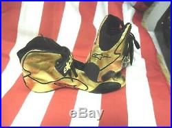 Nascar Jimmie Johnson Autographed Richmond 2016 Gold Shoes With Coa