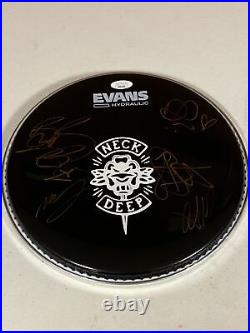 Neck Deep Band Autographed Signed Drumhead With Exact Proof And Jsa Coa Nn92499