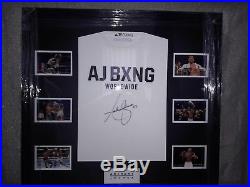 New Anthony Joshua Hand Signed Official AJ Bxng T-Shirt In A Frame with COA